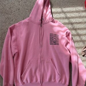 Pink Hoodie with Graphic Print
